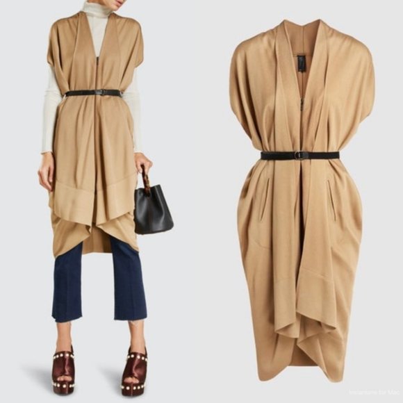 Zero + Maria Cornejo Camel Draped Vest - Picture 2 of 6